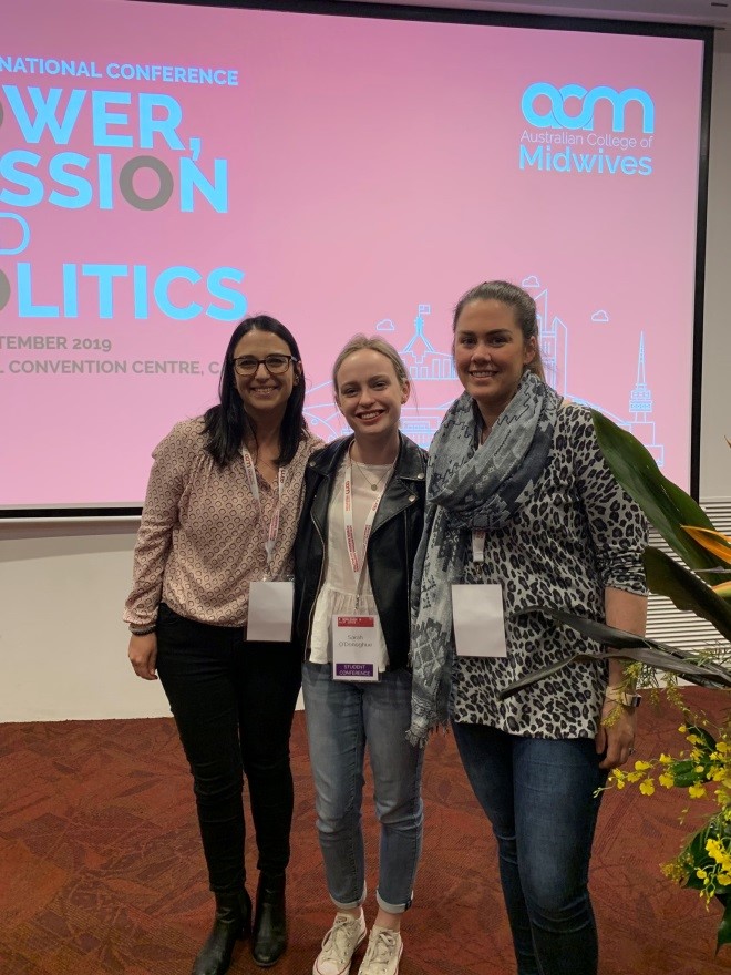 Sarah Kennedy, Manager of Recruitment at NurseWest (right) voted as ‘Speaker of the Day’ at the Australian College of Midwives National Student Conference – Canberra ACT 2019